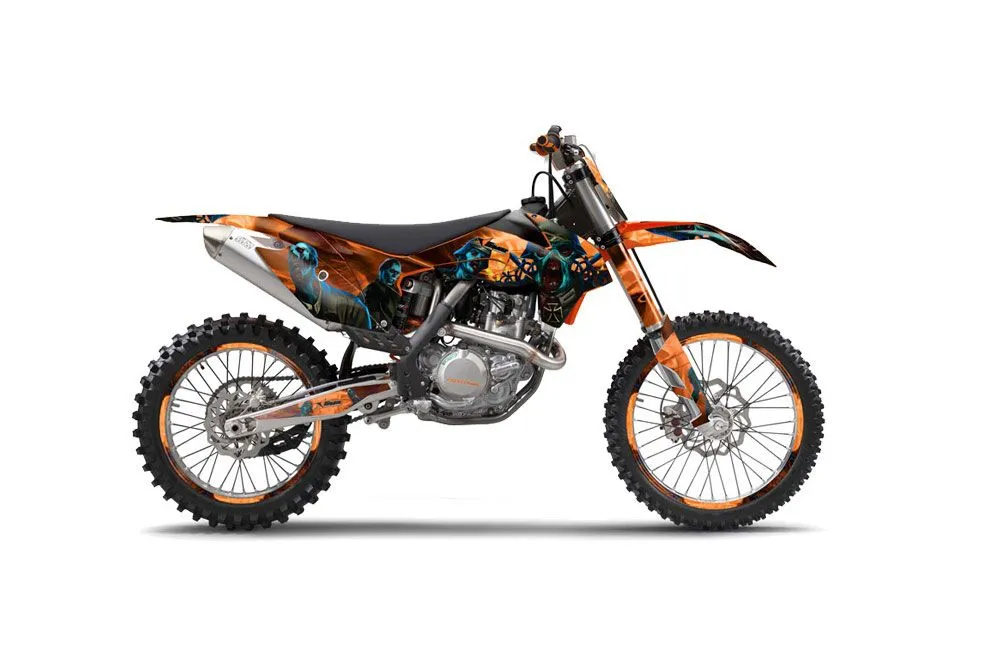 KTM C9 SX / SX-F / XC / XC-F Dirt Bike Graphic Kit - 2013-2015 Zombie Trooper Orange