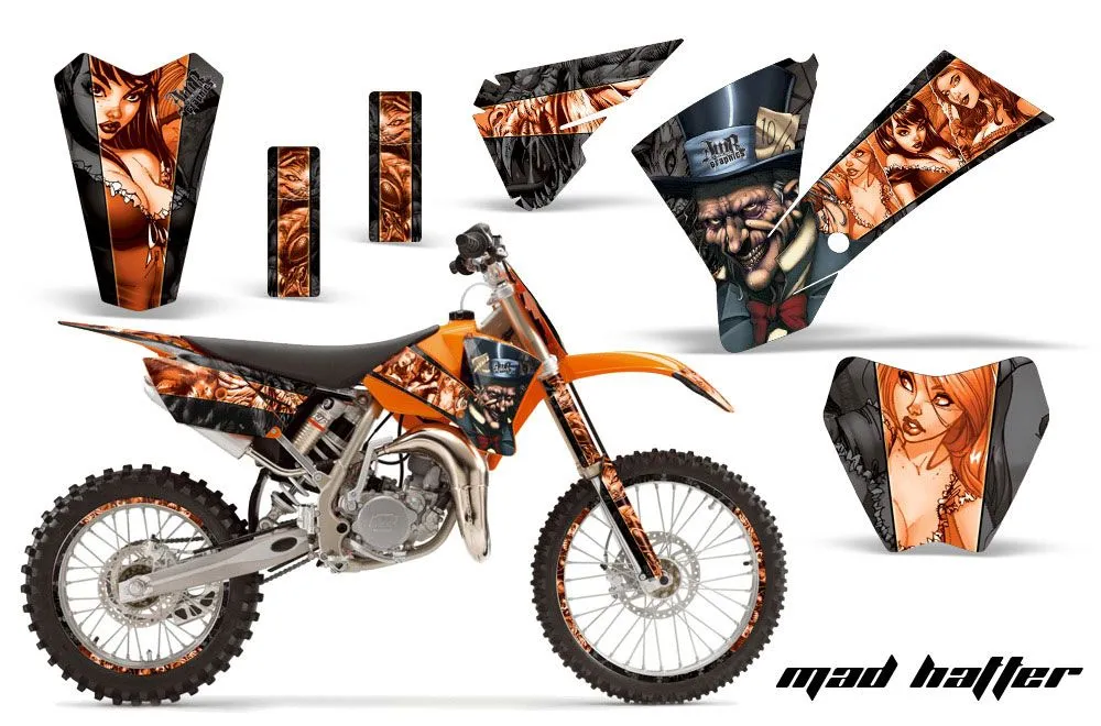 KTM SX 105 Dirt Bike Graphic Kit - 2004-2005 Mad Hatter Black