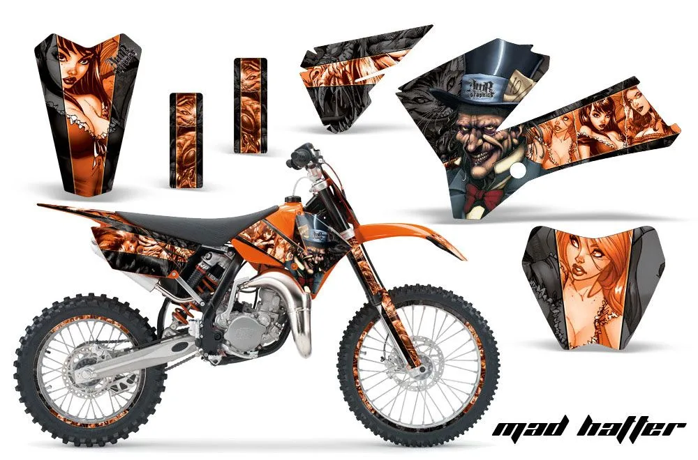 KTM SX 105 Dirt Bike Graphic Kit - 2006-2012 Mad Hatter Black