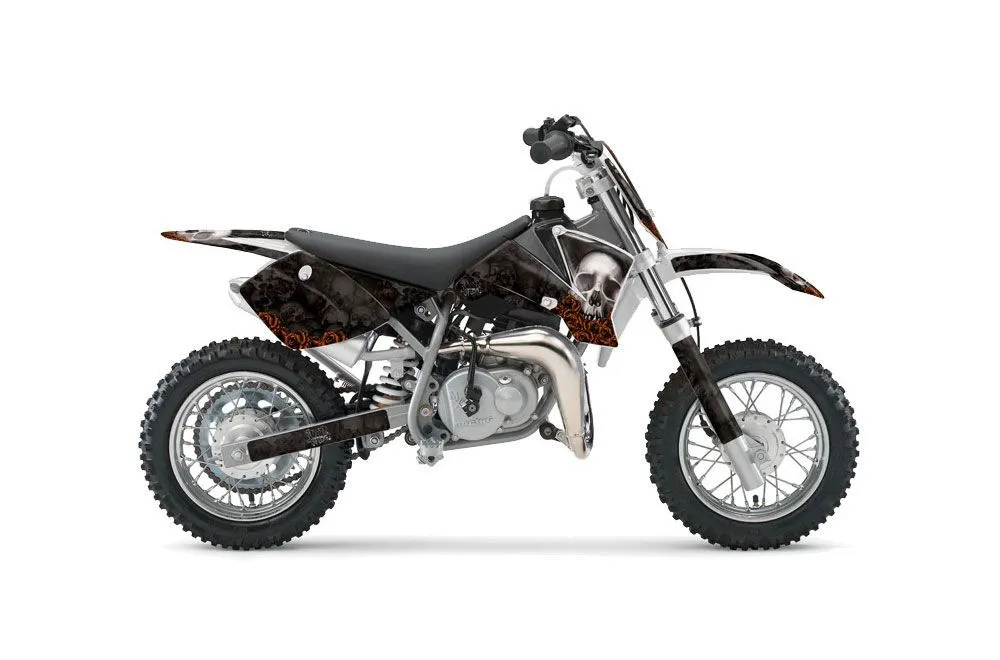 KTM SX 50 Adventure Jr / Sr Dirt Bike Graphic Kit - 2002-2008 Bone Collector Black