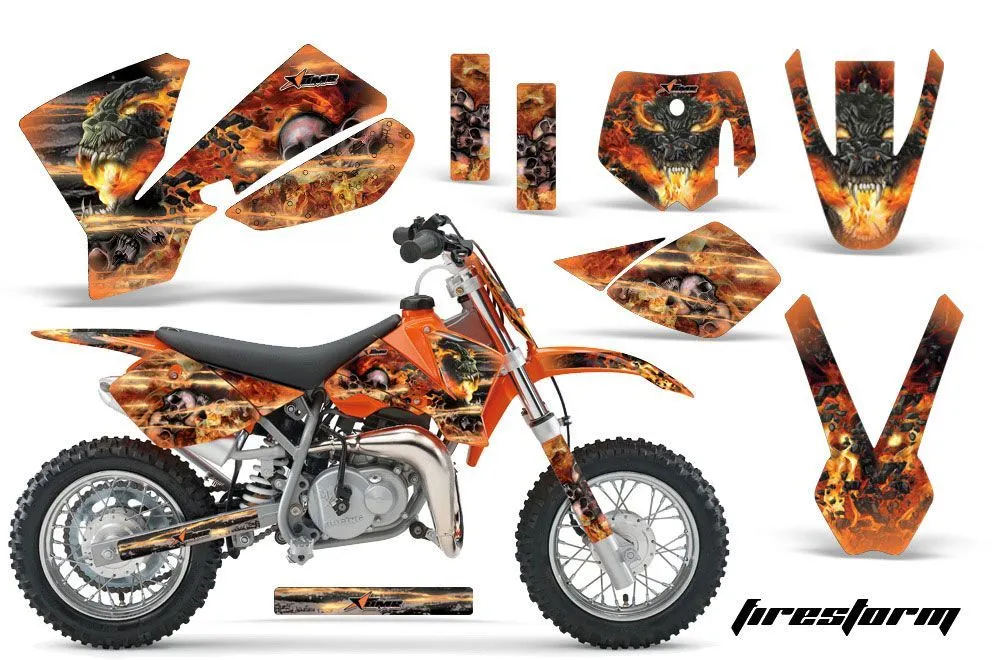 KTM SX 50 Adventure Jr / Sr Dirt Bike Graphic Kit - 2002-2008 Firestorm Orange