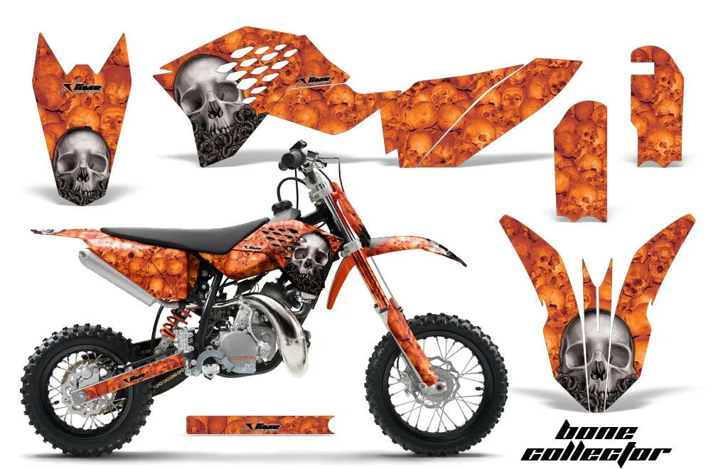 KTM SX 50 Adventure Jr / Sr Dirt Bike Graphic Kit - 2009-2015 Bone Collector Orange