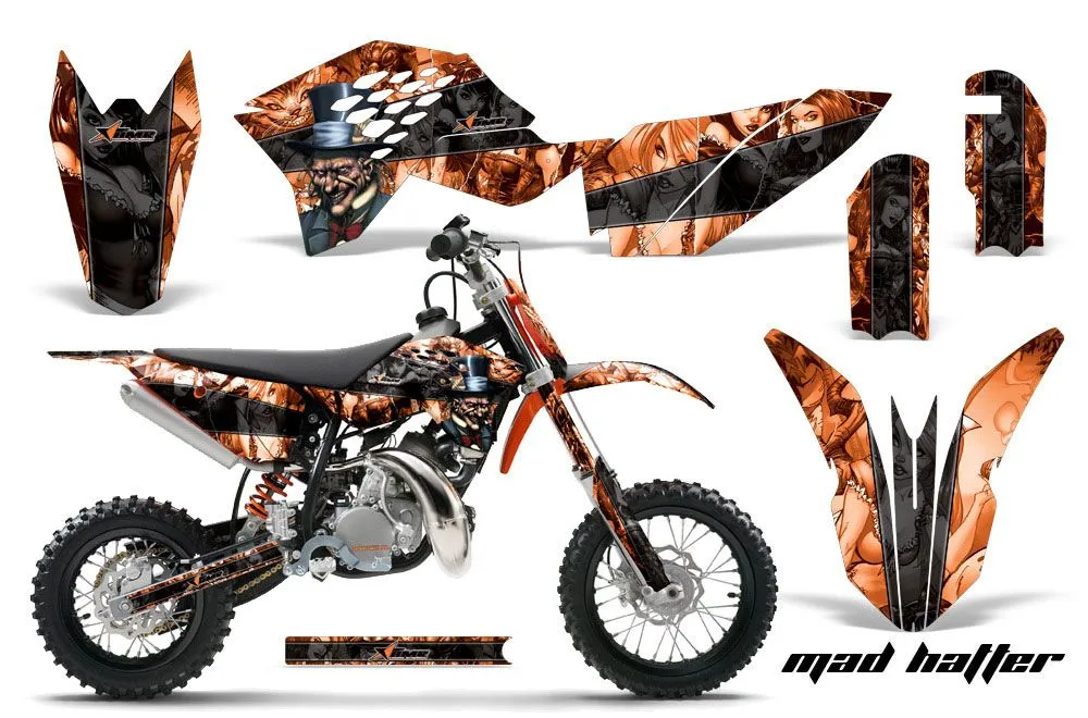 KTM SX 50 Adventure Jr / Sr Dirt Bike Graphic Kit - 2009-2015 Mad Hatter Orange
