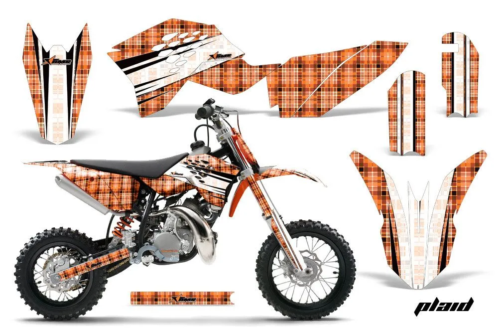 KTM SX 50 Adventure Jr / Sr Dirt Bike Graphic Kit - 2009-2015 Plaid Orange