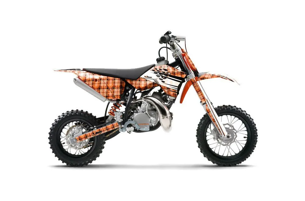 KTM SX 50 Adventure Jr / Sr Dirt Bike Graphic Kit - 2009-2015 Plaid Orange