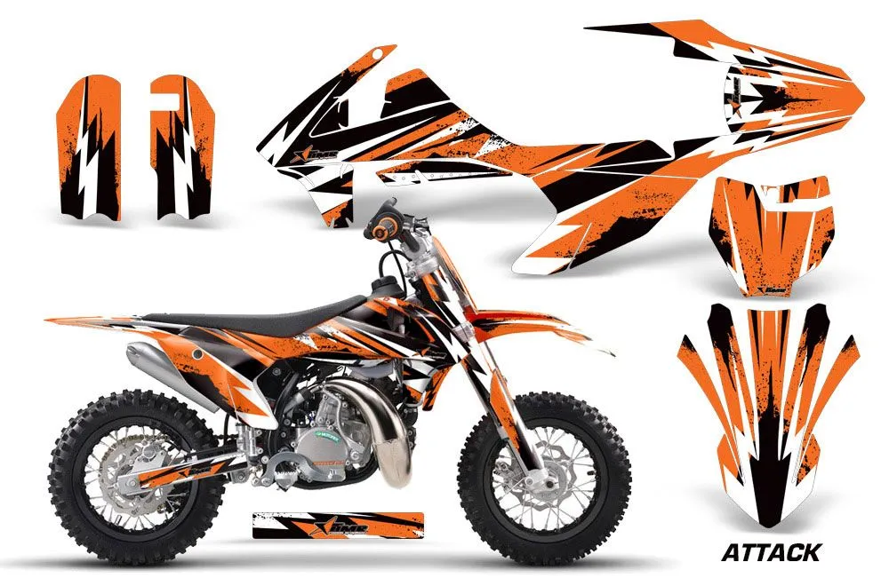 KTM SX 50 Adventure Jr / Sr Dirt Bike Graphic Kit - 2016-2018 Attack Orange