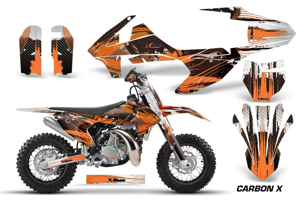 KTM SX 50 Adventure Jr / Sr Dirt Bike Graphic Kit - 2016-2018 Carbon X Orange