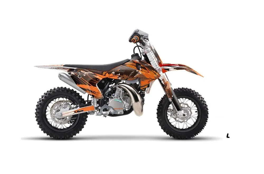 KTM SX 50 Adventure Jr / Sr Dirt Bike Graphic Kit - 2016-2018 Carbon X Orange