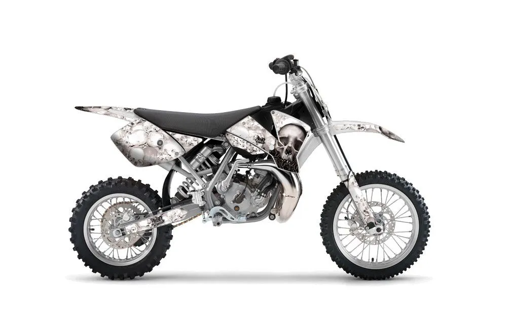 KTM SX 65 Dirt Bike Graphic Kit - 2002-2008 Bone Collector White