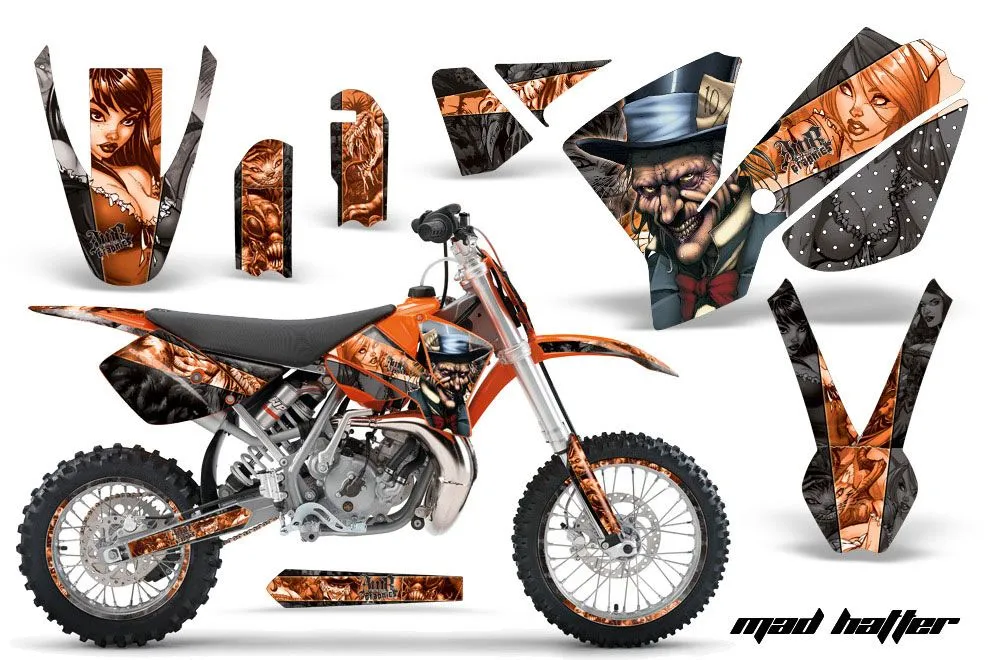 KTM SX 65 Dirt Bike Graphic Kit - 2002-2008 Mad Hatter Black