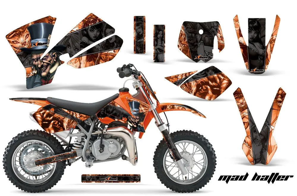 KTM SX 65 Dirt Bike Graphic Kit - 2002-2008 Mad Hatter Orange