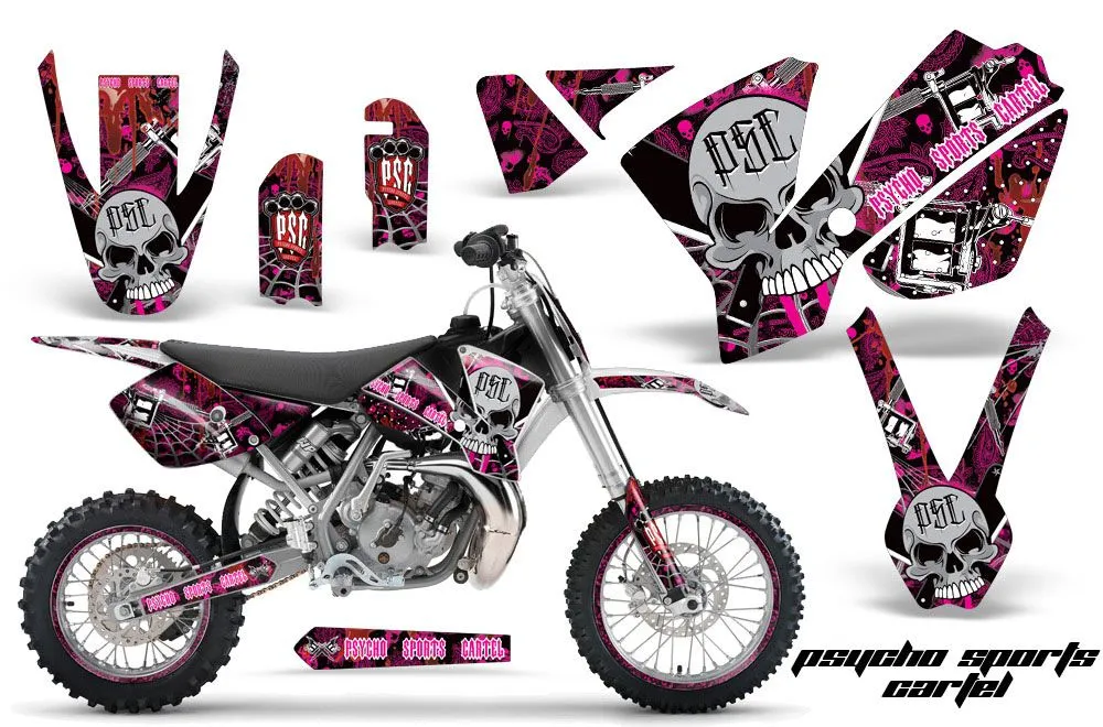 KTM SX 65 Dirt Bike Graphic Kit - 2002-2008 Psycho Sports Cartel Pink