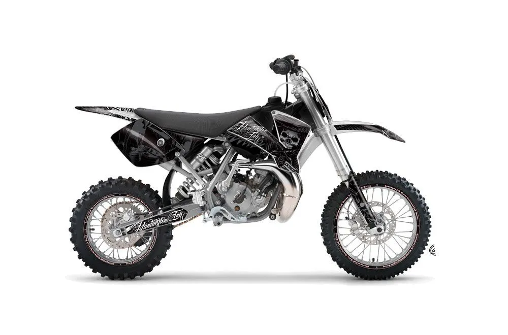 KTM SX 65 Dirt Bike Graphic Kit - 2002-2008 Skulls and Hammers Silver