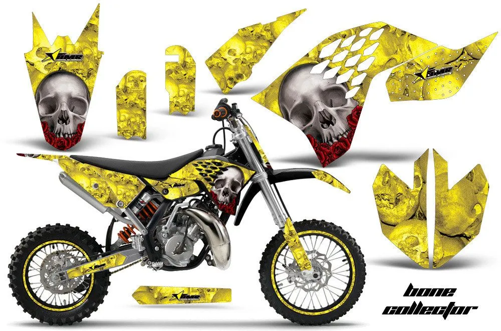 KTM SX 65 Dirt Bike Graphic Kit - 2009-2015 Bone Collector Yellow