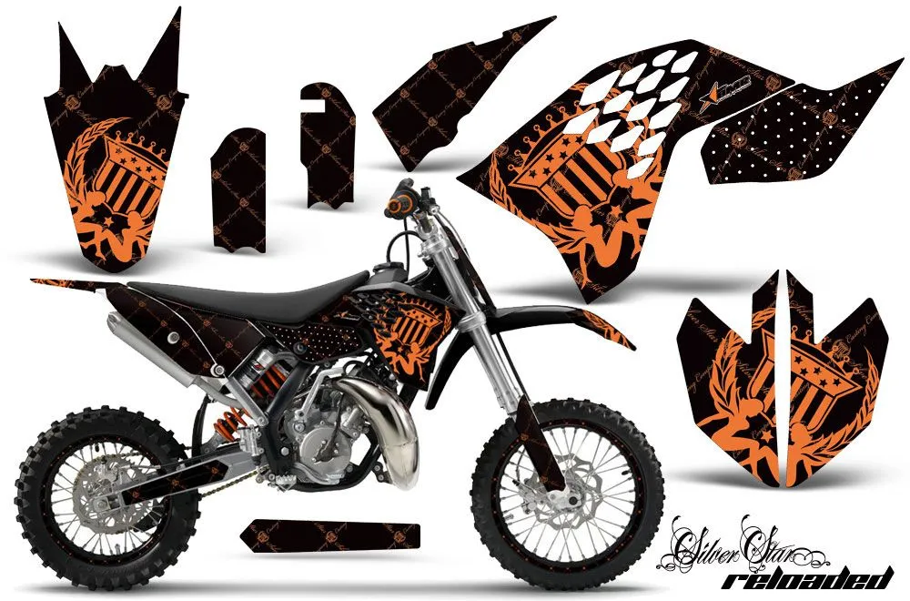 KTM SX 65 Dirt Bike Graphic Kit - 2009-2015 Silver Star - Reloaded Orange
