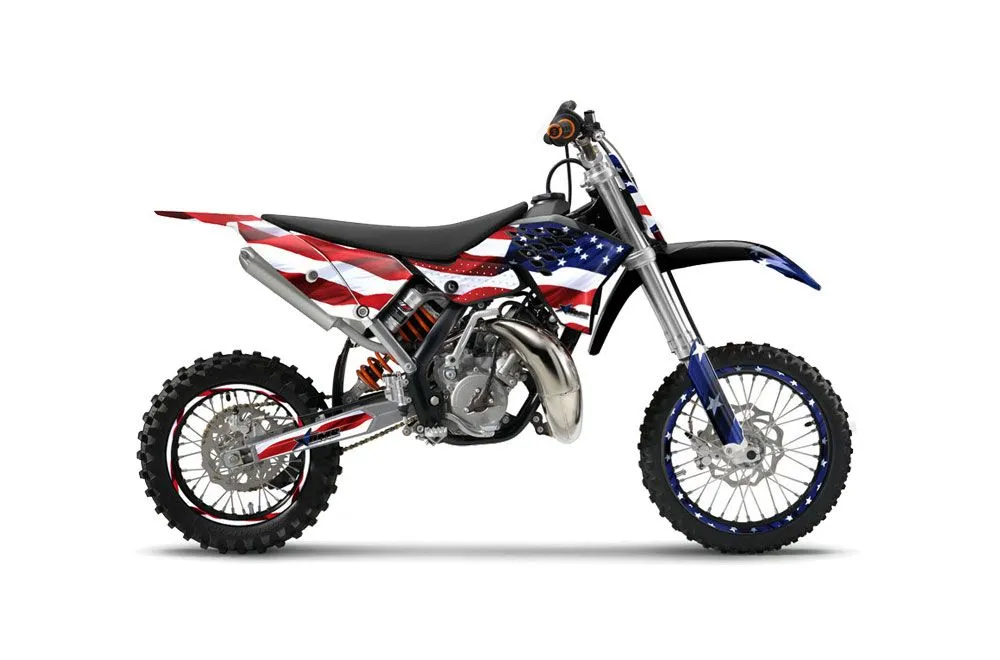 KTM SX 65 Dirt Bike Graphic Kit - 2009-2015 Stars and Stripes Red White & Blue