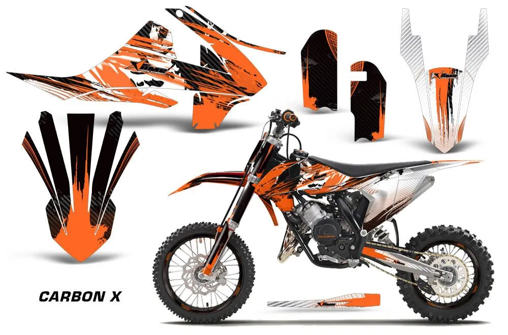 KTM SX 65 Dirt Bike Graphic Kit - 2016-2023 Carbon X Orange