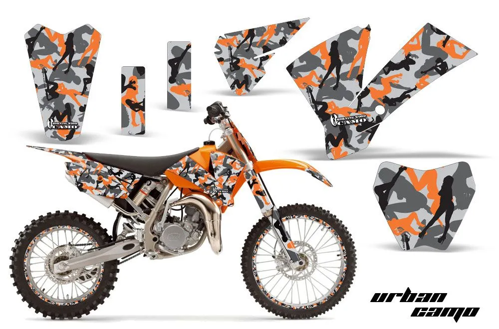 KTM SX 85 Dirt Bike Graphic Kit - 2004-2005 Urban Camo Orange