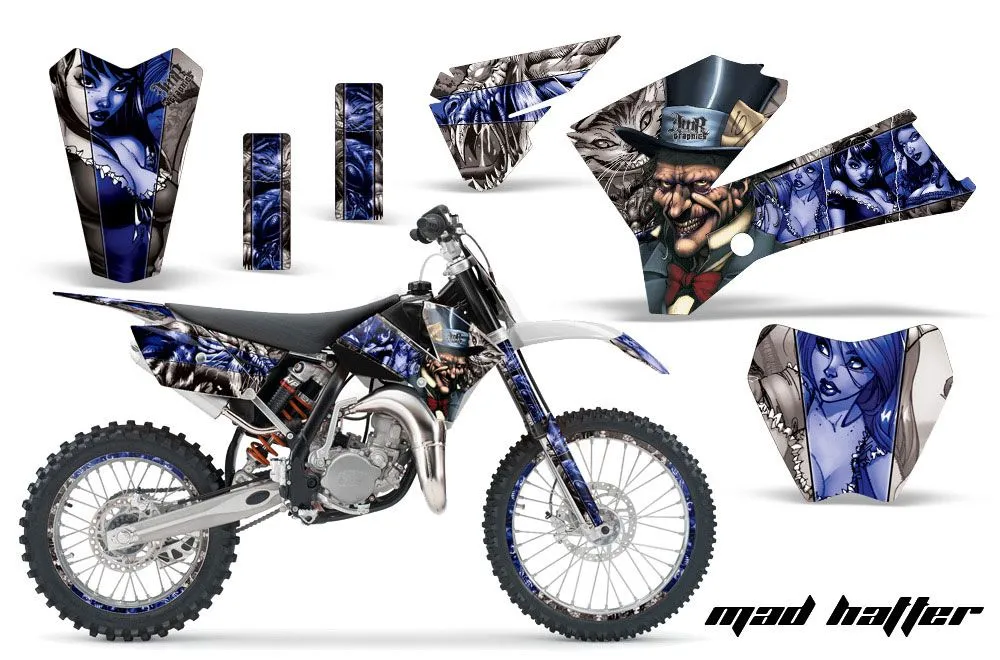 KTM SX 85 Dirt Bike Graphic Kit - 2006-2012 Mad Hatter Silver