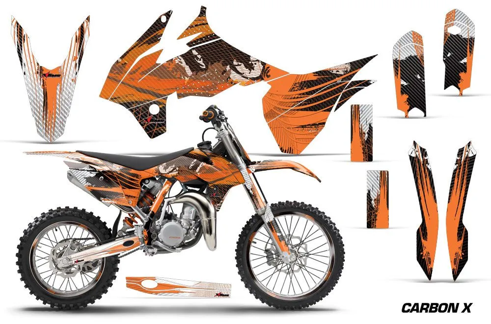 KTM SX 85 Dirt Bike Graphic Kit - 2013-2017 Carbon X Orange