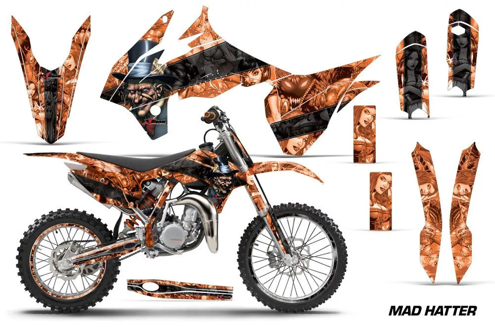 KTM SX 85 Dirt Bike Graphic Kit - 2013-2017 Mad Hatter Orange