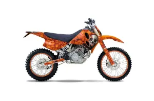 KTM C0 SX / MXC 4 Stroke Dirt Bike Graphic Kit - 1993-1997 Bone Collector Orange