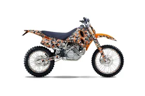 KTM C0 SX / MXC 4 Stroke Dirt Bike Graphic Kit - 1993-1997 Urban Camo Orange