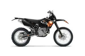KTM C4 EXC Dirt Bike Graphic Kit - 2005-2007 Checkered Skull Black