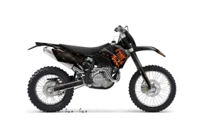 KTM C4 EXC Dirt Bike Graphic Kit - 2005-2007 Silver Star - Reloaded Orange