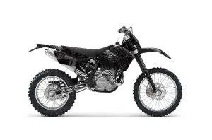 KTM C4 EXC Dirt Bike Graphic Kit - 2005-2007 Skulls and Hammers Silver
