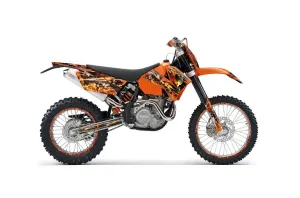 KTM C4 SX Dirt Bike Graphic Kit - 2005-2006 Firestorm Orange
