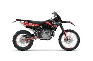 KTM C4 SX Dirt Bike Graphic Kit - 2005-2006 Mad Hatter Red