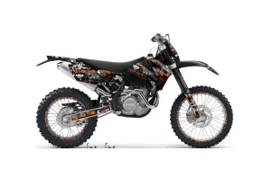 KTM C4 SX Dirt Bike Graphic Kit - 2005-2006 Silver Star - Silverhaze Orange