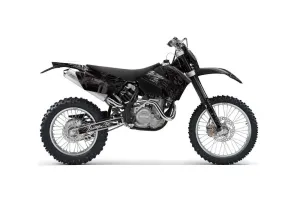 KTM C4 SX Dirt Bike Graphic Kit - 2005-2006 Skulls and Hammers Silver