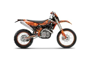 KTM C5 SX / SX-F 125 / 525 Dirt Bike Graphic Kit - 2007-2010 Reaper Orange