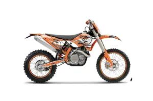 KTM C5 SX / SX-F 125 / 525 Dirt Bike Graphic Kit - 2007-2010 Tribal Flames White