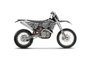 KTM C5 WCFW 250 Dirt Bike Graphic Kit - 2011 Skull Camo Black