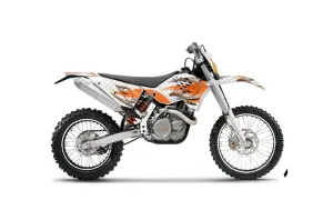 KTM C5 WCFW 250 Dirt Bike Graphic Kit - 2011 Tribal Flames Orange