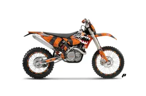 KTM C5 XC 125 / 525 Dirt Bike Graphic Kit - 2008-2010 P40 Warhawk Orange