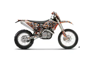 KTM C5 XC 125 / 525 Dirt Bike Graphic Kit - 2008-2010 Urban Camo Orange