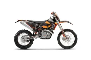KTM C5 XCW 200/ 250 / 300 Dirt Bike Graphic Kit - 2011 Toxicity Orange