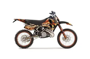 KTM C6 SX 2 Stroke Dirt Bike Graphic Kit - 1993-1997 Firestorm Black
