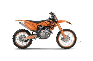 KTM C9 SX / SX-F / XC / XC-F Dirt Bike Graphic Kit - 2013-2015 Silver Star - Reloaded Orange
