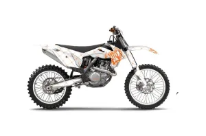 KTM C9 SX / SX-F / XC / XC-F Dirt Bike Graphic Kit - 2013-2015 Silver Star - Reloaded White