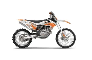 KTM C9 SX / SX-F / XC / XC-F Dirt Bike Graphic Kit - 2013-2015 Tribal Flames White