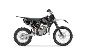 KTM SX 105 Dirt Bike Graphic Kit - 2006-2012 Skulls and Hammers Silver