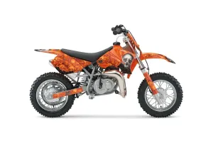 KTM SX 50 Adventure Jr / Sr Dirt Bike Graphic Kit - 2002-2008 Bone Collector Orange