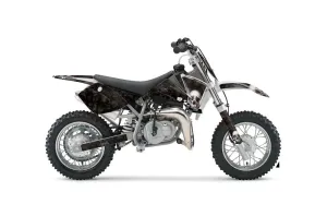 KTM SX 50 Adventure Jr / Sr Dirt Bike Graphic Kit - 2002-2008 Checkered Skull Black