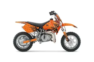 KTM SX 50 Adventure Jr / Sr Dirt Bike Graphic Kit - 2002-2008 Diamond Flames Orange