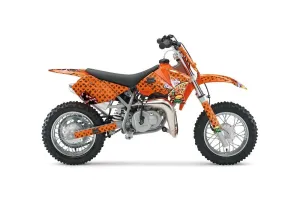 KTM SX 50 Adventure Jr / Sr Dirt Bike Graphic Kit - 2002-2008 Vegas Baller Orange
